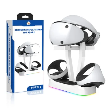 Для PSVR2 Зарядная Станция Док-станция с RGB Подсветкой VR Шлем Подставка Для Хранения PS VR2 USB-C Зарядка Развлекательных VR Очков