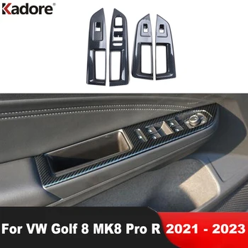 Для Volkswagen VW Golf 8 MK8 Pro R 2021 2022 2023 Карбоновый Автомобильный Дверной Подлокотник Кнопка Включения Стеклоподъемника Отделка Панели Аксессуары