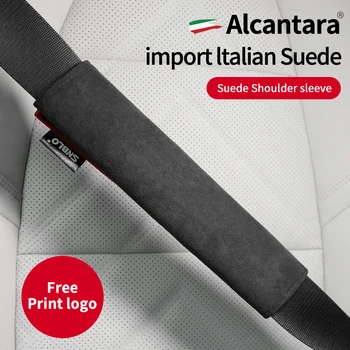 Для автомобиля Alfa Romeo Мягкий чехол для ремня безопасности, универсальные плюшевые ремни безопасности из Алькантары, защита плеч, аксессуары для интерьера авто