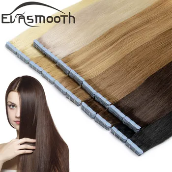 Европейская лента для наращивания человеческих волос 20шт для прямых волос Remy, Адгезивная лента для наращивания волос, клей для наращивания волос