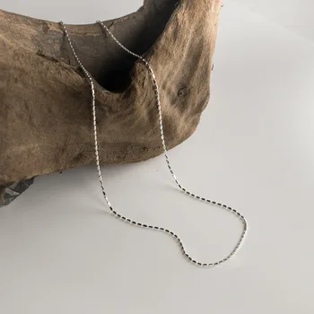 Женское ожерелье для женщин На шею, Серебряные ожерелья-цепочки 925 пробы, Женская подвеска, модные украшения для девочек, Минималистичное Длинное ожерелье в виде фасоли
