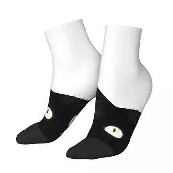 Забавные мужские носки до щиколоток, выглядывающий черный кот, новинка в уличном стиле, подарочный носок с принтом