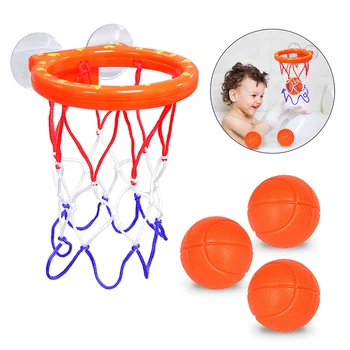 Забавный набор баскетбольных мячей для мальчиков и девочек, игрушки для ванны, набор из 3 мячей для ванны, прочная присоска, игра для ванной для детей ясельного возраста
