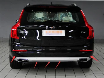 Защитная накладка заднего бампера ABS + выхлопная труба Подходит для Volvo XC90 2015-2019