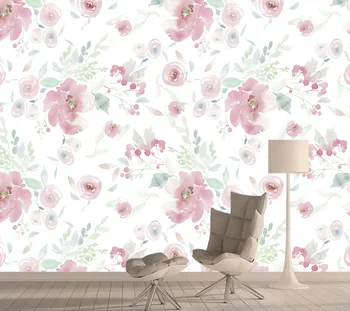 Изготовленные на заказ Съемные розовые цветочные 3D обои для стен, домашний декор, фрески, обои для гостиной, контактный фон