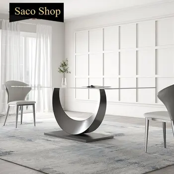 Итальянский минималистичный обеденный стол из шифера Консольного размера Роскошный Современный прямоугольный Кухонный стол креативного дизайнера Esstische