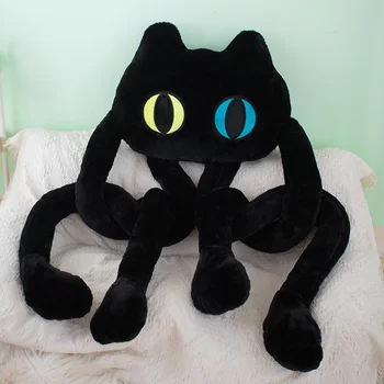 Кавайная кукла с длинными ногами, черная кошка, креативная подушка в виде осьминога, Мягкие игрушки, Плюшевые подушки в виде животных, Игрушки для детей, детские подарки