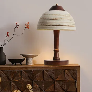 Керамическая настольная лампа ручной работы в стиле Sili, гостиная в китайском стиле, ретро-лампа для кровати и завтрака из массива дерева, спальня в японском стиле