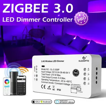 Кнопка Сброса Tuya Zigbee 3.0 Smart LED Strip Controller Dimmer Pro Работает с приложением SmartThings Alexa Google Home RF Remote Control