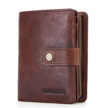 Кожаный Многофункциональный мужской кошелек Кожаный мужской клатч с карманом для монет Короткие кошельки на молнии с держателями для карт