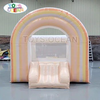коммерческий надувной радужный домик для малышей парк развлечений белый мини-надувной замок для детей