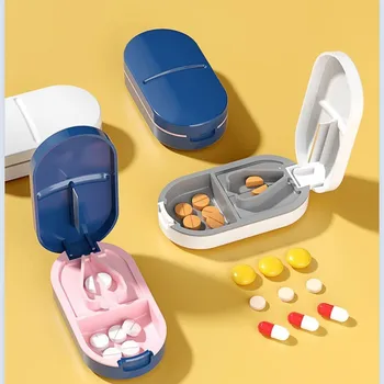 Коробка для резки таблеток 1ШТ, Портативная коробка для лекарств, разделитель для таблеток, держатель для таблеток, коробка для резки таблеток