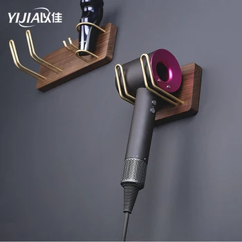 Креативная стойка для фена из массива дерева для ванной комнаты, настенный держатель для фена, унитаз, кронштейн для хранения бритвы