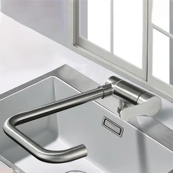 Кухонный кран с внутренним окном из нержавеющей стали, поворотный на 360 градусов смеситель для горячей и холодной воды, кран для раковины в ванной, не содержащий свинца