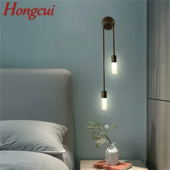 Латунный настенный светильник Hongcui, Современные Золотые бра, Простой светодиодный светильник для дома, Гостиной