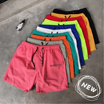 Летние новые мужские повседневные шорты BHRIWRPY с принтом 2023, капри ярких цветов, мужские разноцветные модные пляжные брюки