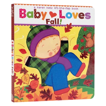 Малышка любит осень, Карен Кац, Детские книжки для малышей в возрасте 1 2 3 лет, Английская книжка с картинками,9781442452091
