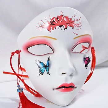 Маски в китайском стиле, аниме, косплей, Маска, Аксессуары для костюмов Hanfu, карнавальная маскарадная маска, Хэллоуин, декор своими руками, вечеринка, ручная роспись