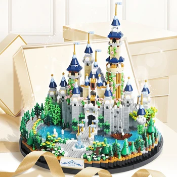 Мини Архитектурная модель 826 Fairy Castle 3600PCS House Модульный строительный блок Micro Brick Совместим с подарочным набором игрушек Lego