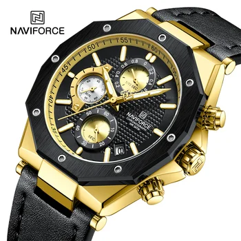 Многофункциональные мужские часы NAVIFORCE, Модные деловые Спортивные мужские часы, хронограф, военные кварцевые наручные часы Relogio Masculino