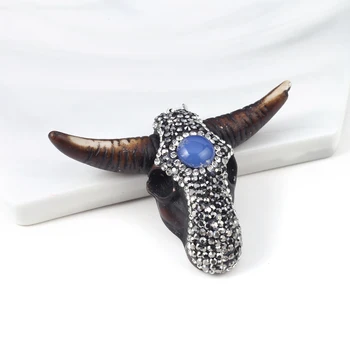 Многоцветный Акриловый кулон в форме головы быка, используемый в изготовлении ювелирных изделий, Аксессуары ручной работы, Ожерелье, украшение, Подарок
