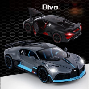 Моделирование Горячего колеса в масштабе 1:24 Bugatti divo металлическая модель отлитого под давлением автомобиля откидная игрушка коллекционная со светом и звуком для мальчиков в подарок