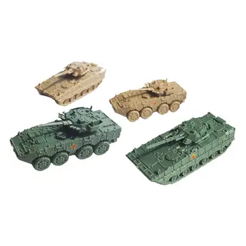 Модель танка в масштабе 4шт 1: 144, настольное украшение, 4D игрушечный танк, коллекционная модель автомобиля, игрушки для взрослых, подарки подросткам на день рождения