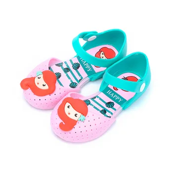 Модная обувь для девочек, летние сандалии, детская обувь, желейная пляжная обувь из ПВХ, обувь принцессы для девочек