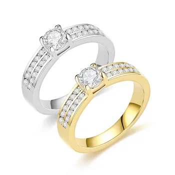 Модное женское кольцо, роскошное кольцо для пары с блестящим кристаллом, Простота, Элегантный темперамент, Обручальные украшения для свадьбы