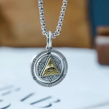 Модное ожерелье Horus Eye of God, мужские религиозные украшения, Круглые цепочки с подвеской в виде монет, Уличная одежда, Египетская символика, Ювелирный подарок