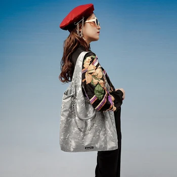 Модные полиэстеровые Большие сумки Женская сумка для покупок в стиле ретро Повседневная Женская Офисная Женская Подмышечная Студенческая сумка