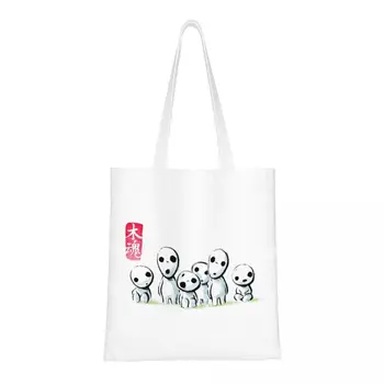 Модные сумки для покупок Spirit Forest Kodamas многоразового использования аниме Принцесса Мононоке Холщовая сумка для покупок