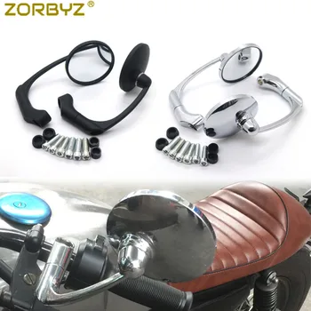 Мотоцикл ZORBYZ Черные/Хромированные Ретро Круглые Боковые Зеркала Заднего Вида Для GN125 Cafe Racer Custom
