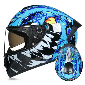 Мотоциклетные шлемы, полнолицевой шлем, шлем для мотокросса, Двухобъективный шлем для верховой езды, гоночный Каско, Мото-шлем, одобренный крушением мотоцикла