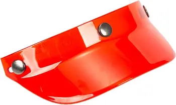 Мотоциклетный козырек с 3 защелками, устойчивый к царапинам для шлемов 3/4 размера - красный