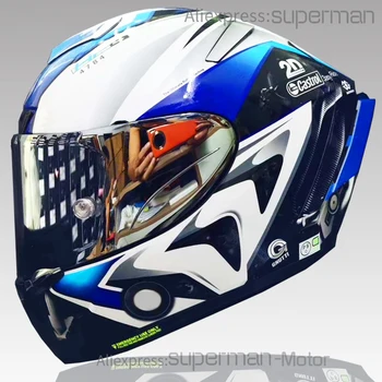 Мотоциклетный шлем с полным лицом X14 HP44 RRS1000 СИНИЙ Шлем шлем для верховой Езды Мотокросс Гоночный Мотобайк Шлем