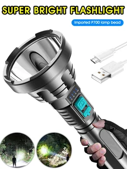Мощный Светодиодный фонарик D2 P700, тактическая Вспышка, Водонепроницаемый Фонарь для кемпинга, Usb Перезаряжаемая лампа для самообороны Edc