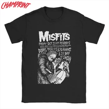Мужская футболка Horror Retro Misfits, забавные хлопковые тройники, футболка с коротким рукавом, Топы с круглым воротником, вечеринка
