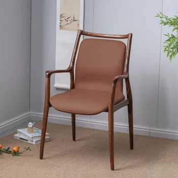 Мягкое ресторанное кресло в скандинавском стиле, деревянное расслабляющее кухонное массажное кресло, Эргономичная мебель для библиотеки Sillas Comedor в гостиной Mzy