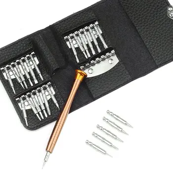 Набор отверток 25ШТ Мини Карманная прецизионная Отвертка с ручкой Портативный Инструмент для ремонта очков для ноутбука и электроники