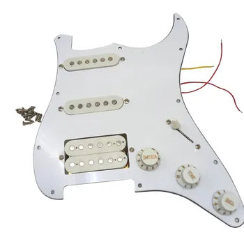 Накладка для электрогитары Звукосниматели с предварительно подключенной накладкой в сборе на 11 отверстий SSH Белый
