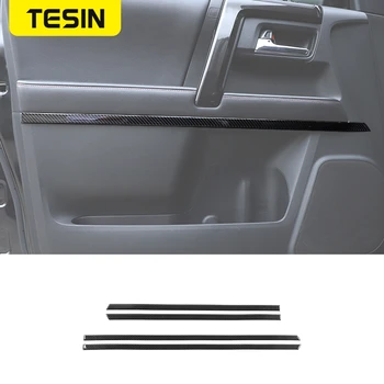 Наклейка для отделки внутренней панели двери автомобиля из мягкого углеродного волокна TESIN для Toyota 4 Runner 2010 + Аксессуары для интерьера автомобиля