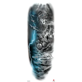 Наклейка с татуировкой на всю руку Иисус Девственница Корона Лев Водонепроницаемая наклейка с татуировкой