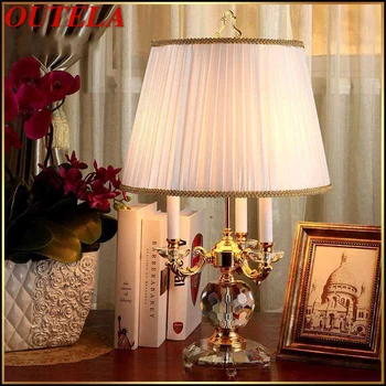 Настольная лампа OUTELA Crystal с современным светодиодным абажуром класса люкс, декоративная настольная лампа для домашней столовой