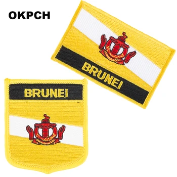 Нашивки с флагом Брунея, вышитые нашивки с флагом, нашивки с национальным флагом, нашивки для одежды, украшения своими руками PT0184-2