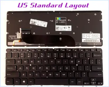 Новая клавиатура с американской раскладкой для ноутбука Dell XPS 12 (9Q23) (9Q33) (9333) (9Q34)/Notebook Черного цвета с подсветкой БЕЗ рамки