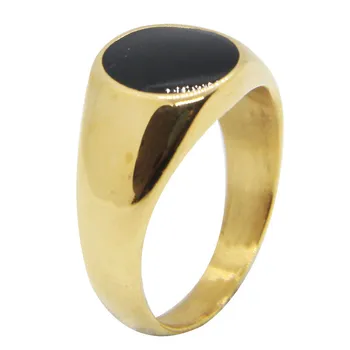 Новейшее крутое золотое круглое кольцо из нержавеющей стали 316L, модные украшения, Размер 7-13, унисекс, черное клеевое кольцо