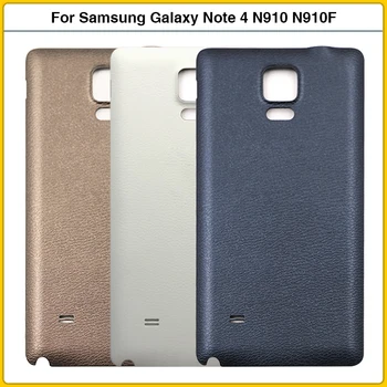 Новинка Для Samsung Galaxy Note 4 N910 N910F N910V Пластиковая Крышка Батарейного Отсека Задняя Дверь Задняя Крышка Note4 Замена Корпуса