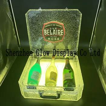 Новое поступление, 5 бутылок, светодиодная коробка для изменения цвета, подарочный футляр для VIP-бутылок из хрустального материала