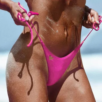 Новые женские Бразильские сексуальные бикини, Плавки, Футболка с надписью Love Heart, Выдалбливают плавательные плавки, Стринги, Пляжные брюки, купальник # W3